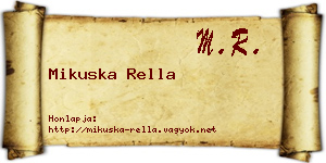 Mikuska Rella névjegykártya
